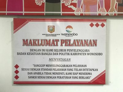 MAKLUMAT PELAYANAN BADAN KESATUAN BANGSA DAN POLITIK KABUPATEN WONOSOBO